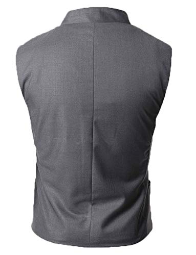 Everbeauty Stand Collar Vest Men Waistcoat Vest Casual Dress Vests For Wedding Party2