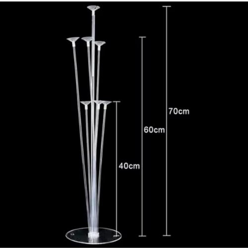 Kit 7 Hastes Pega Balão Bexiga Reforçadas com Base de Mesa – Suporte Resistente para Decoração de Fe