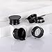 Vankula 2 Pairs DIY Hypoallergenic Stainless Steel Plugs Ear Gauges Tunnels Piercing Expander Stretchers Fashion Body Jewelry (Black, 10mm(00G))