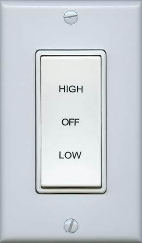 GAF Master Flow Speed Fan Control Switch for Whole House Fans - Control Low/High Speed & Off 12-Hour Timer Compatible Easy Installation