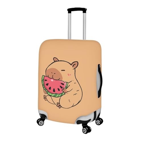 Image of Mumeson Capybara Watermelon Travel Luggage Cover, Suitcase Protect Stretch Baggage Case Protective Washable Fit 18-32 Inch Luggages