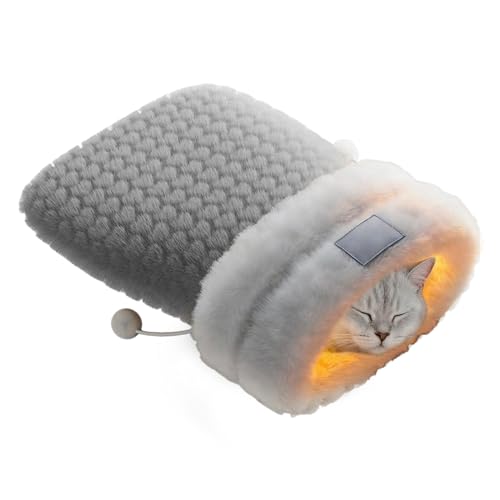 Mppchhn Schlafsack Für Katzen,Winter Kuschelsack für Haustiere | Haustier Nest für Katzen und Hunde,Für Weihnachten Halloween Camping Spielen...