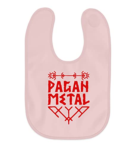 Bavoir bébé Odin Marteau de Thor Pagan Viking style métal rose