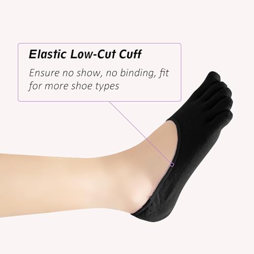 ZAKASA No Show Toe Socks Women Running Five Finger Socks Invisible Liner Boat Low Cut Loafer Socks for Ladies