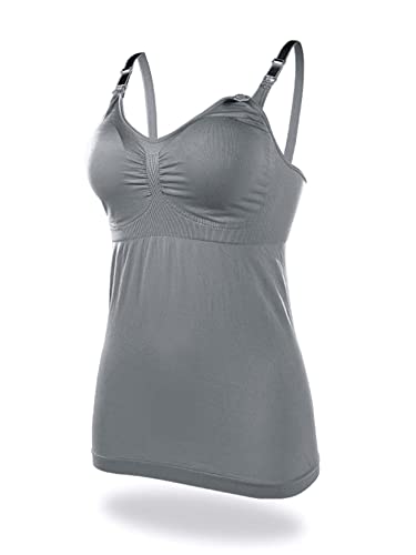 Makemechic Women's 3 Pack Maternity Nursing Cami Tank Top Sleeveless Pregnancy Breastfeeding Top Multicolor M #TOP3