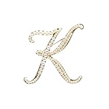 ブローチ ピン パール イニシャル モチーフ ゴールド 英字 大きめ おしゃれ キラキラ ゴージャス ポイント 大人 レディース デイリー 結婚式 パーティー (K)