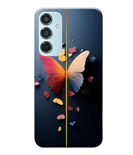 Image of Stylish Butterfly Printed Hard Back Case Cover Compatible for Samsung Galaxy M35 5G | Samsung M35 5G (Multicolor) - D1665