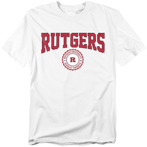 LOGOVISION Rutgers University Collegiate Seal Unisex Adult T Shirt White Small