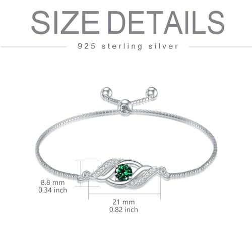 Bracelet infini en argent 925 TOUPOP anti-ternissement avec pierre