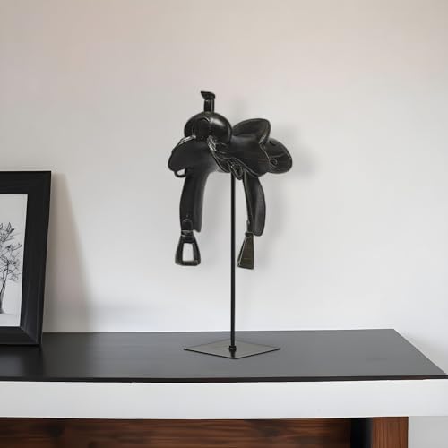 Escultura Decorativa de Caballo de Metal y Resina 16 pulg miniatura 2