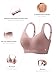Xcutting Soft Sleep Wirefree Jelly Bras for Women Full Coverage No Underwire Wireless Bra Comfortable Sports Bras for Sagging Breasts Padded Plus Size Bra (Mauve,Large)