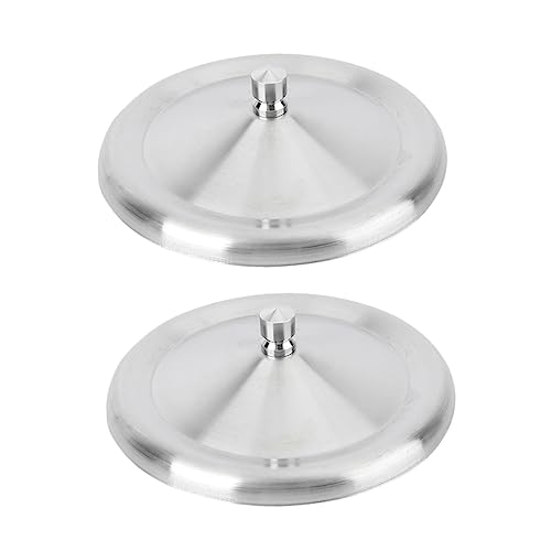 HOMSFOU 2pcs Stainless Steel Lid Ceramic Tumbler Ceramic Espresso Cup Porcelain Coffee Cups Metal Coffee Cup Travel Coffe Mug Travel Cup Lids Mug Cover Stainless Steel Cup Lids Cup Cover, 10.2X10.2CM