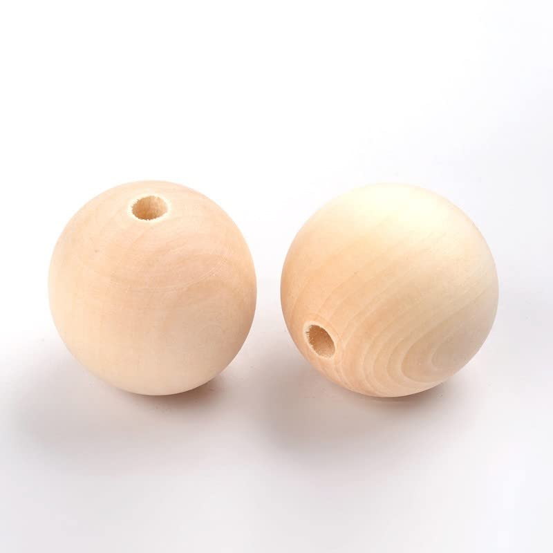 Natürliche Holzperlen 20 Mm – 50 Stück, Mit Großem Loch, Für Schmuck & Basteln