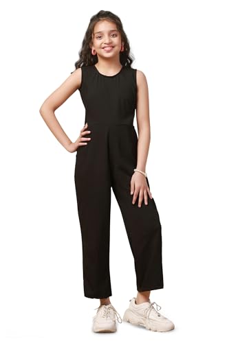 Image of Fashion Dream Girl's Ankle Length Solid Jumpsuit
