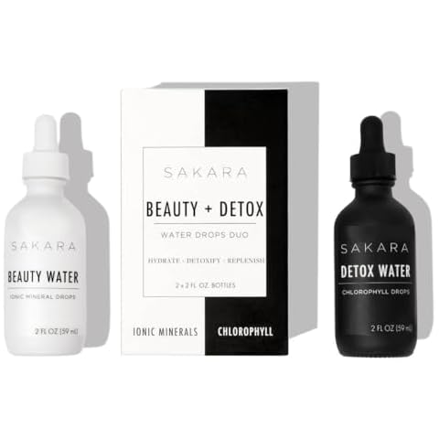 Sakara Beauty Water + Detox Water Drops, 60 Servings - Trace Mineral Drops & Chlorophyll Liquid Drops, Liquid Magnesium, Chloride, Sodium, Potassium, Boron Supplements, Liquid Chlorophyll Drops Cover