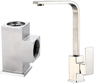 Robinet de cuisine carré en acier inoxydable mitigeur d'évier eau chaude et froide