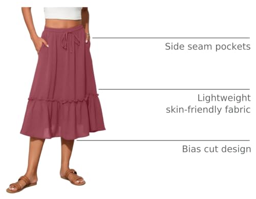 Image of Witsmile High Waist Tiered Skirts for Women Flowy Skirts for Women Long Length with Pockets 2026 Fashion Trendy