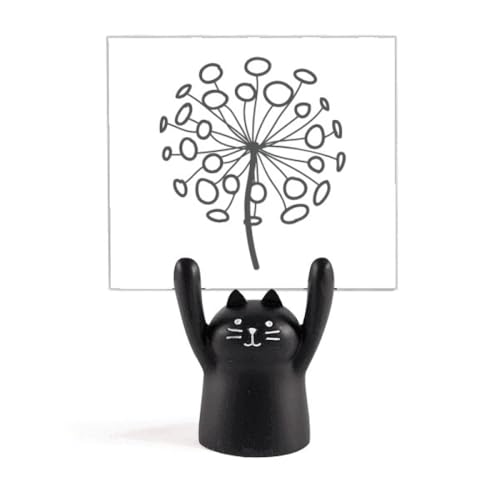 Porte-mémo chat noir à motif pissenlit idée cadeau originale