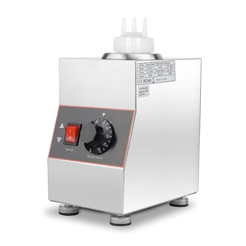 Scaldasalse da 160W, Scaldavivande Commerciale con 650ml Bagnomaria per Salse per Riscaldare Cioccolato Latte Crema Zuppa, Scaldatore per Liquidi Perfetto per Uso Professionale in Ristoranti e Bar