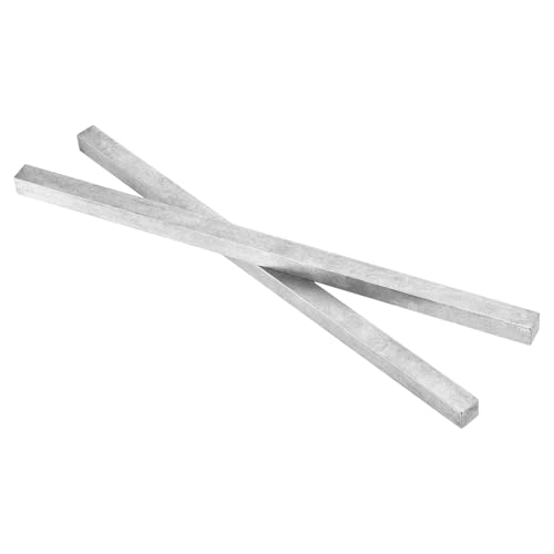 Image of sourcing map 2 Pcs Square Steel Key Stock, 1/2" x 1/2" x 12" Cold-Drawn 45# Steel Bars Precision Key Stock for Gearbox Coupling, Silver Tone