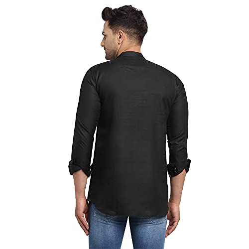 Image of SAIFOO Men's Rich Cotton Blind Short Kurta
