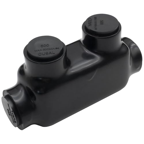 4AWG-500Kcmil Insulated 1 Port Inline Splice Connector Black Wire Connectors,Allen Hex 3/8" Insulated Cable Connectors Pre-Loaded Oxide Inhibitors,UL Listed(1pcs)