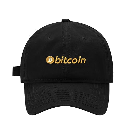 Mens Baseball Caps Embroidered Bitcoin BTC Adjustable Dad Hat Washed Cotton