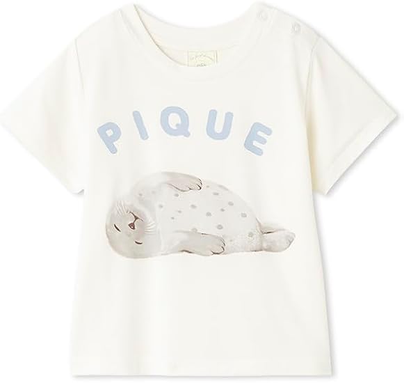 【新品】ジェラートピケ　あざらしワンポイントTシャツ&ショートパンツ KIDS】【接触冷感】あざらしワンポイントTシャツ(カットソー＆T
