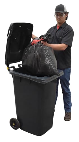Image of Vestil TH-64-GY High Density Polyethylene 64 Gallon Trash Can Gray
