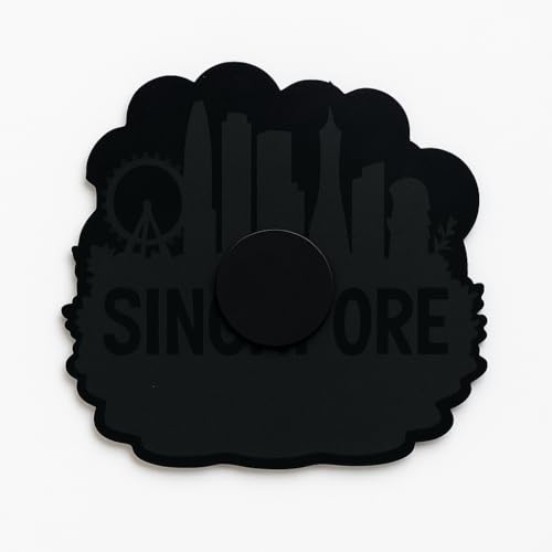 Image of Naxon Singapore Country Theme Souvenir Wooden Refrigerator Stylish Fridge Magnet - Fridge Decoration Magnet for Kitchen & Home Decor | Perfect Souvenir Gift | Size 3x3 Inches | Pack of 1
