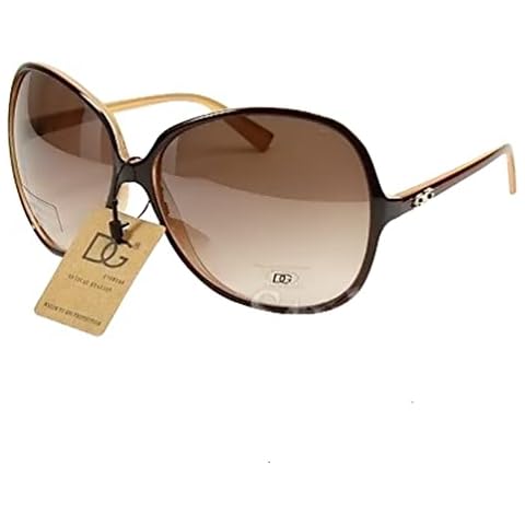 DG STUDIO Designer Celebrity Vintage Sunglasses Oversized - Full UV400 Protection - Women Ladies Girls Fashion Sunglasses (Brown) Cover