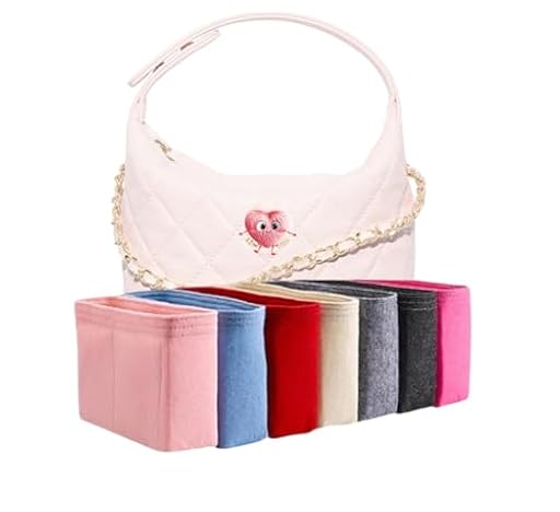 Xoppia - Organizador de bolsas compatible con Chanel Clutch con cadena. Forro de fieltro para bolso de mano para mujer. (Negro, estilo A: exposición) | Ya disponible en tu tienda friki favorita! En mundofriki.es!