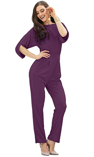 Image of KOH KOH Womens Short Sleeve Semi Formal Cocktail One Piece Jumpsuit Romper