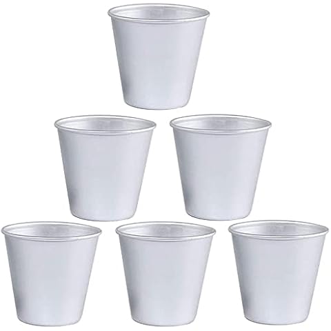 6 Pieces Non Stick Pudding Moulds, Mini Aluminum Cups, Cupcake Mould, Nonstick Muffin Mould, Mini Pudding Mould, Aluminum Alloy Bakeware Cups, Aluminium Mini Cake Mould for Madeleine, Cupcake Cover