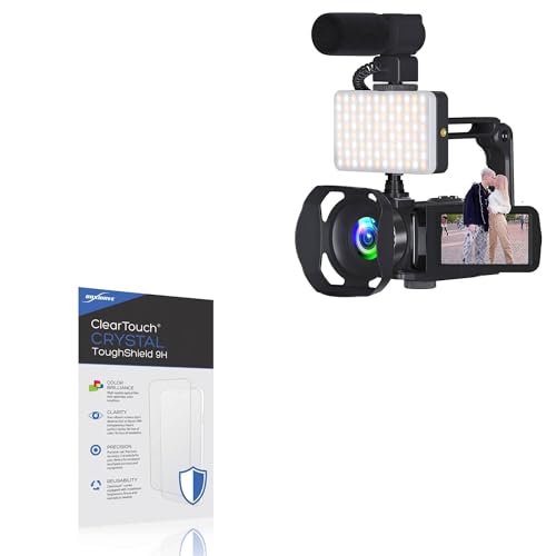 BoxWave Screen Protector Compatible With VETEK Video Camera 8k Camcorder (A06) - ClearTouch Crystal ToughShield 9H (2-Pack), Clear 9H Tough Flexible Film Screen Protector