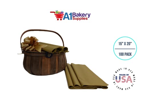 image for A1 Bakery Supplies Antique Gold Tissue Paper 15 inch x 20 inch 100 She