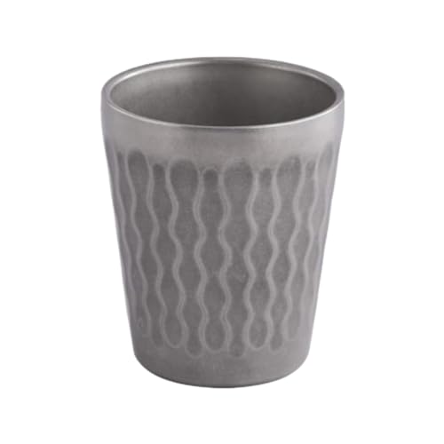 CAPIJIONG Retro-Vintage-Tassen, 304 Edelstahl, doppellagig, Saftbecher, Picknick-Bierbecher, 300 ml, Feuerdiamant-Muster, Wasserbecher