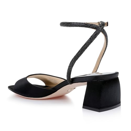 Image of Badgley Mischka Women's Infinity Satin Block Heels With Ankle Strap