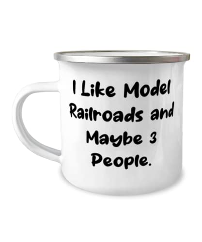 Fun Model Railroads Gifts, I Like Model Railroads and Maybe 3 People, Holiday 12oz Camper Mug For Model Railroads, Model trains, Train sets, Toy trains, Railway