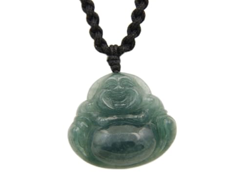 agathe création JCA00318 collier en jade Bouddha rieur - Pierre de jade naturelle (Catégorie A) -...
