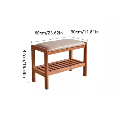 Taburete para cambiar zapatos en la entrada y mesa de centro pequeña 4