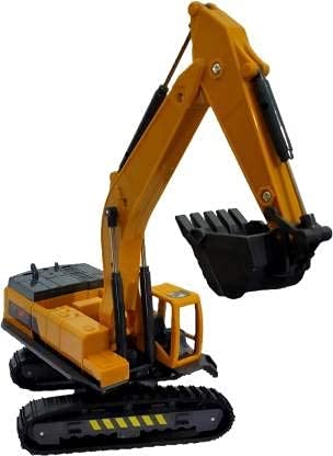 Image of Unbreakable Construction Engineering Excavator Truck with Movable Claw Digger Trucks Toys Friction Powered Long Crane Toy Pull Back Push Dozer Vehicles for Kids Boys Girls (Multicolor)