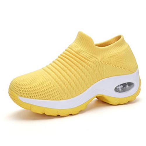Women's mesh Sock Shoes, Slip-on Breathable Running Shoes, Men's and Women's air Cushion Casual Walking3