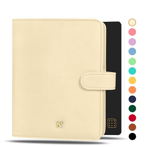 Image of NEORAH - B6 Notebook SLEEVE with SNAP Button + Dotgrid JOURNAL | Faux Leather Sleeve + Penloop | 2 Front 1 Back compartment | 6 Card Slots - AFTERGLOW