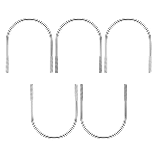 Image of DTGN 3 inchx3.74 inch(DXL) Round U-Bolts - 5Pack - Good for Construction Industry - 304 Stainless Steel Round Bend U Bolt - Silver