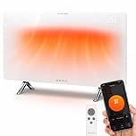 BERG Ultra-Slim Glass Infrared Panel Heater – Smart Electric Heater with Wi-Fi & Remote Control, 12mm Frameless Design, Wall Mounted or Free-Standing, Energy Efficient Room Heating (White, 720W)