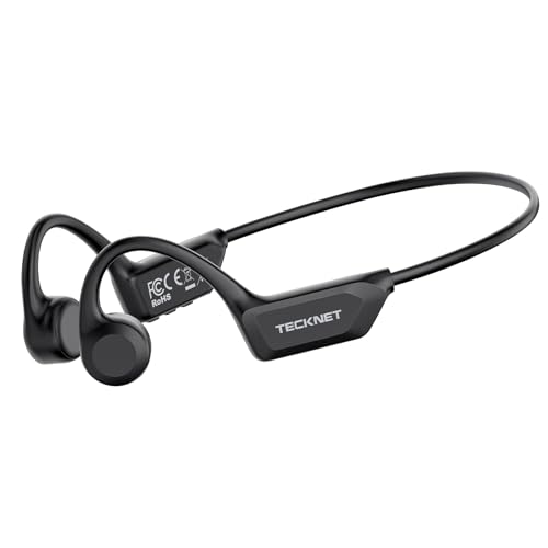 TECKNET Bone Conduction Headphones, Bluetooth V6.0 Open Ear Wireless Headphones, 10H Playtime & IPX5...