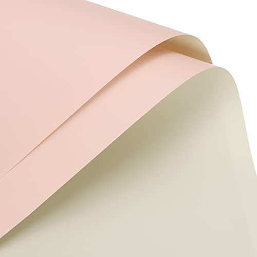 MECCANIXITY 20 Pcs Double Sided Color Flower Wrapping Paper Milk White+Pink 22.8"x22.8" Waterproof for Florist Bouquet Supplies, DIY Crafts, Gift Box Packaging by MECCANIXITY - Used condition - US$12.62