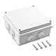 QWORK® Aufputz Abzweigkasten, Abzweigdose, wasserdicht, staubdicht, IP65, ABS-Kunststoff, Universal Elektro Projekt Gehäuse, weiß, 150 x 150 x 70 mm