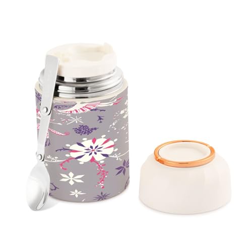 Ewusp Fairies - Termo de comida para adultos, 500 ml, acero inoxidable, doble pared, aislado al vacío, con cuchara plegable, sin BPA, recipiente de sopa a prueba de fugas